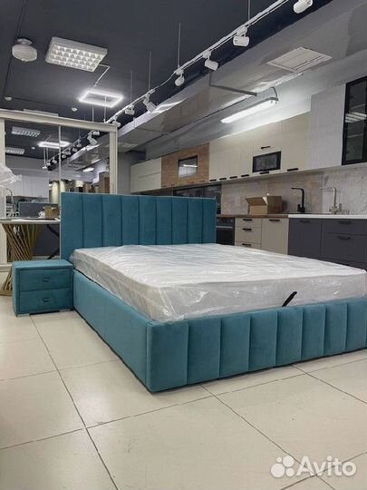 Кровать велюр с ПМ 160х200