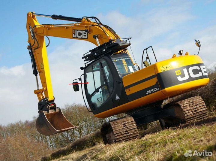Стекло двери верхнее на экскаватор JCB JS