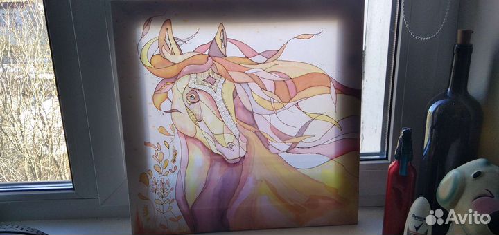 Панно батик на деревянном подрамнике