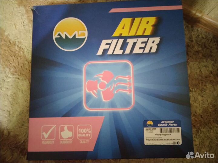 Фильтр воздушный AMD.FA777 Logan/Sandero