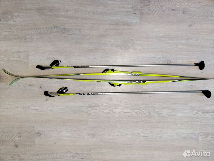 Лыжи беговые fisher 160см