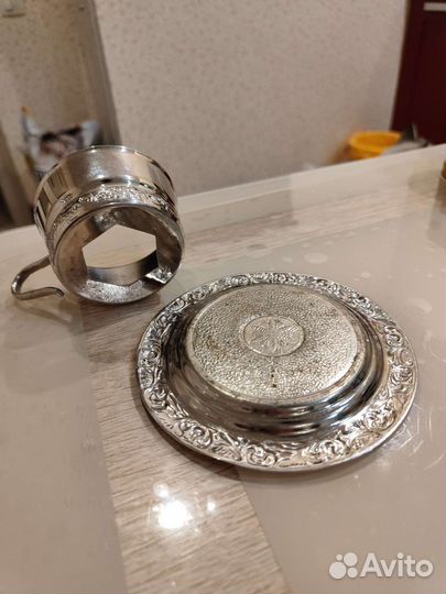 Подстаканник с блюдцем мнц