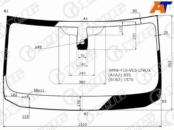 Стекло лобовое BMW 5-series