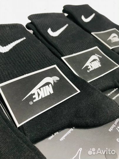 Носки Nike высокие белые/черные