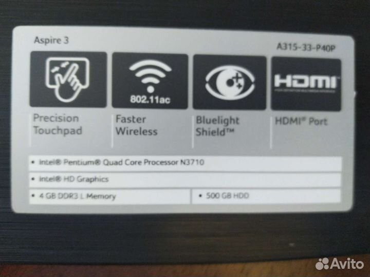 Acer aspire 3 A315-33-P40P