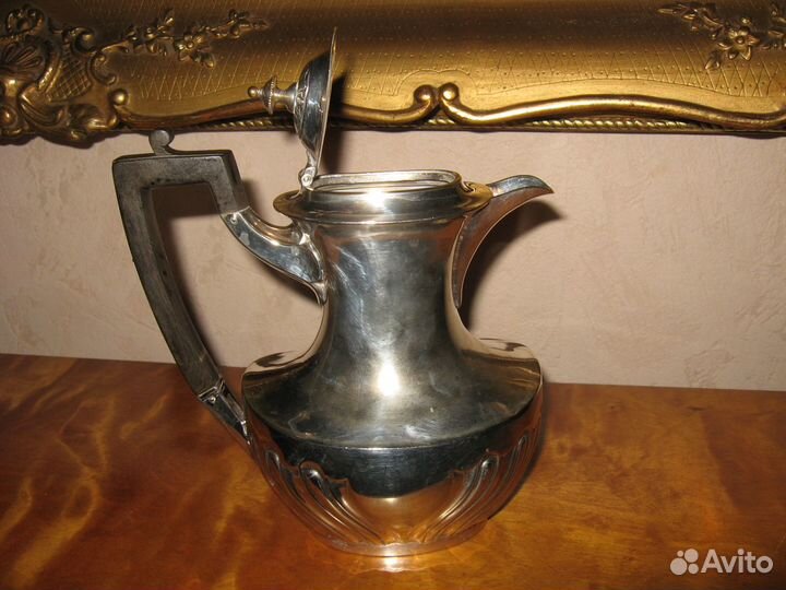 Кувшин чайник латунь посеребренный