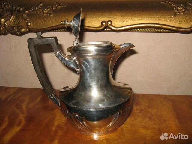 Кувшин чайник латунь посеребренный