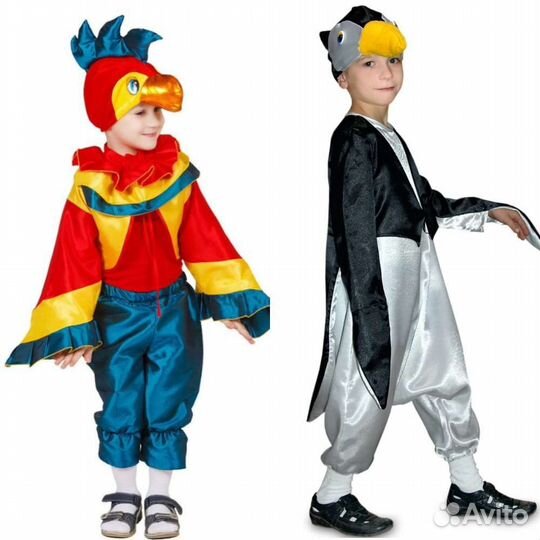 Костюм птицы Ворон Журавль Сорока Попугай Пингвин