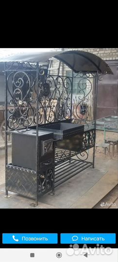 Мангальная зона, барбекю, печь под казан