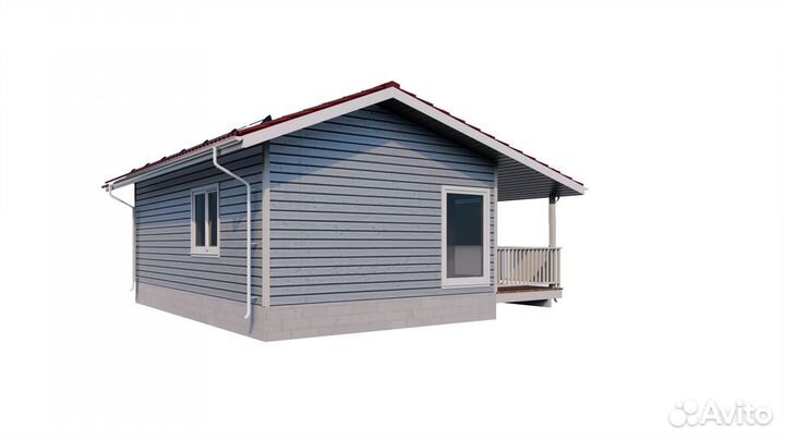 Каркасный дачный домик 72м