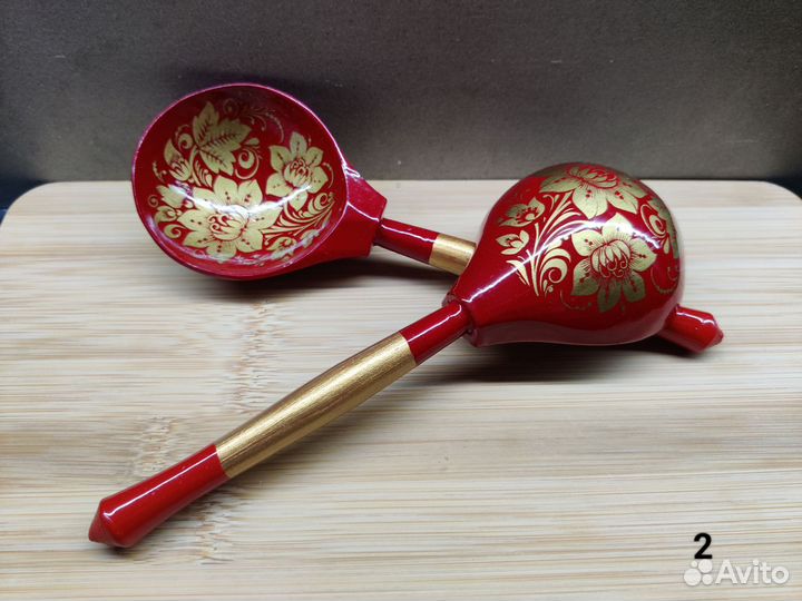 Ложка деревянная расписная, набор 2 шт