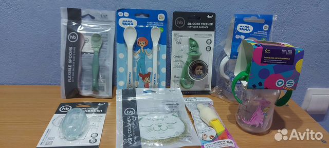 Детские ложечки, прорезыватель, бутылки и другое