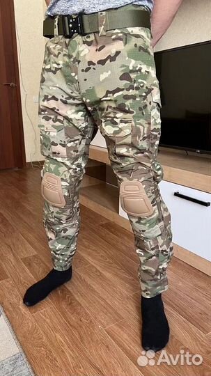 Штаны военные мультикам с наколенниками