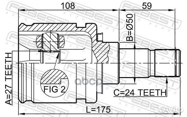 ШРУС внутренний левый 27x50x24 (toyota camry AC