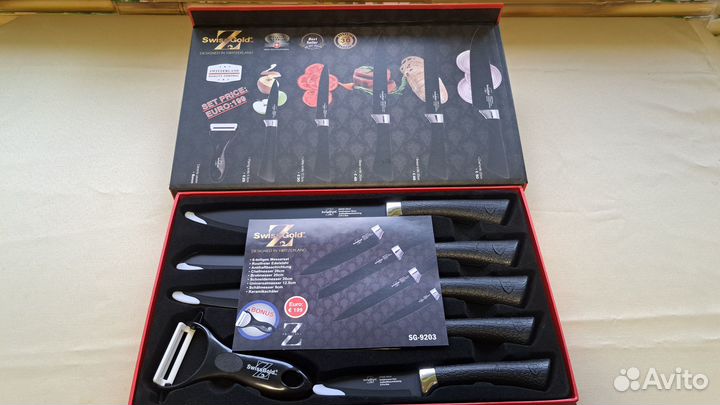 Новый набор кухонных ножей Swiss Gold