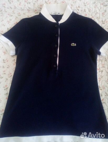 Поло Lacoste (оригинал), цвет: темно-синий