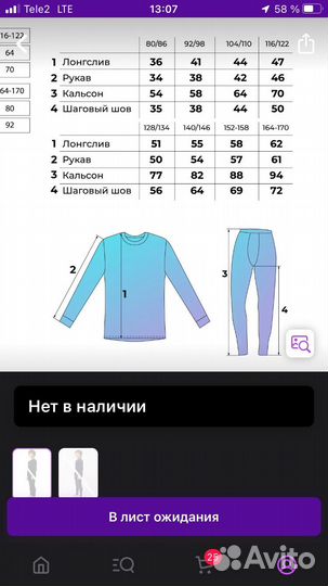 Термобельё новое