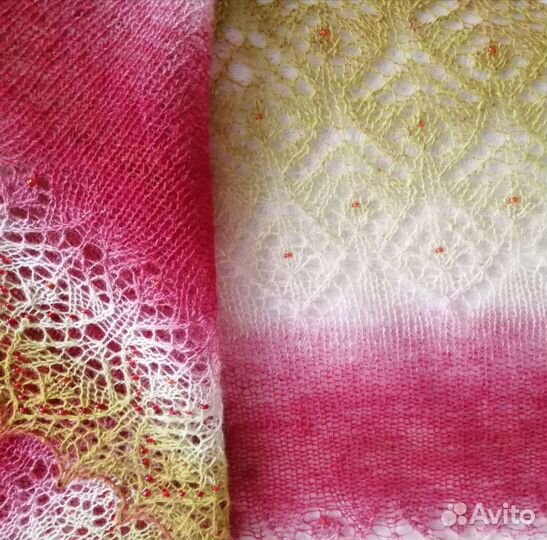 Шаль шерстяная с бисером