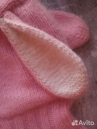 Шапка шлем зимний для девочки на подкладе