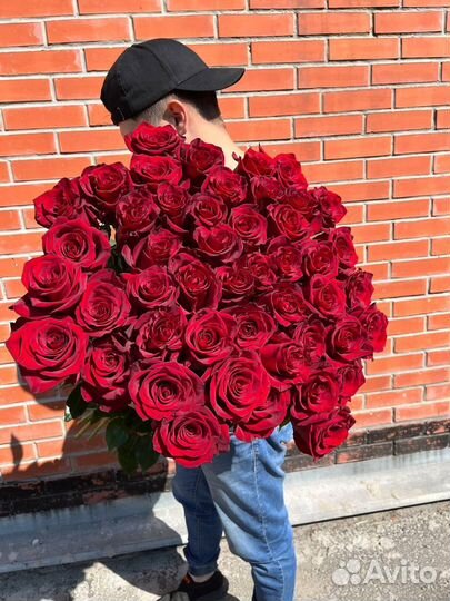 Метровые розы 100см Эквадор премиум