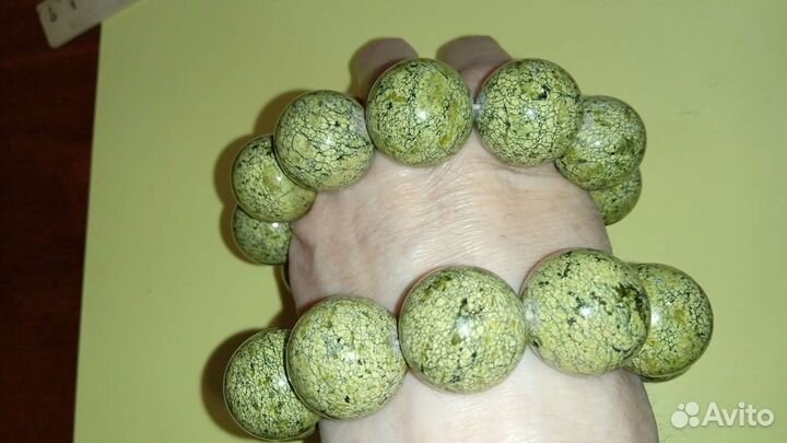 Бусы змеевик винтаж СССР