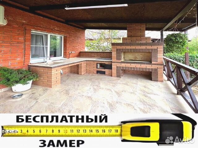 Барбекю зона, из кирпича, печи камины