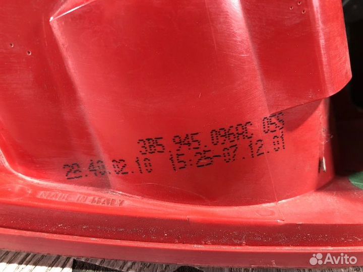 Фонарь задний правый Volkswagen Passat B5 седан