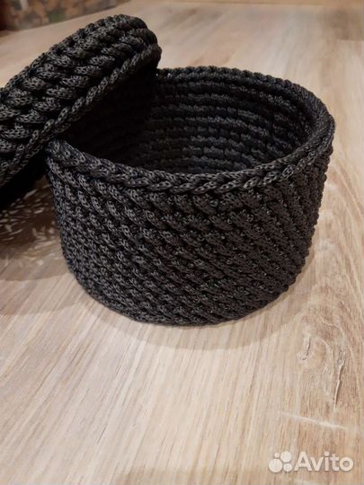 Шкатулка крючком из полиэфирного шнура