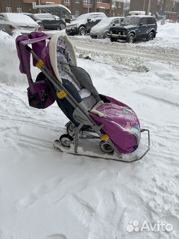 Санки коляска с колесами