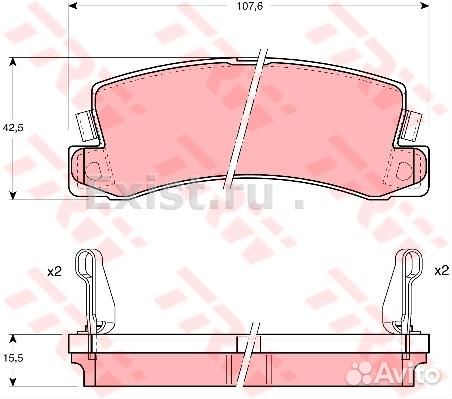 Колодки тормозные toyota Avensis T220