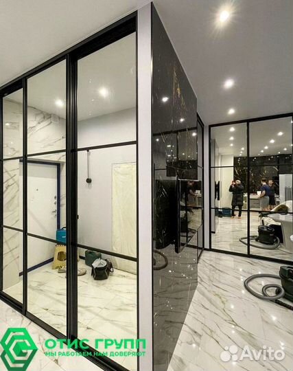 Раздвижные стеклянные перегородки