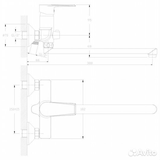 Смеситель Rossinka для ванны RS28-33