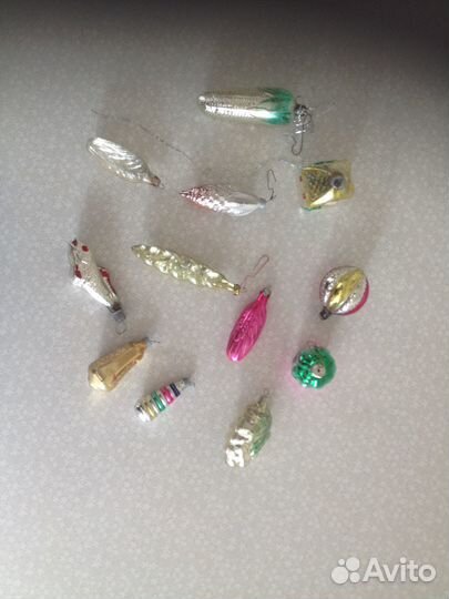 Антикварные стеклянные елочные игрушки СССР