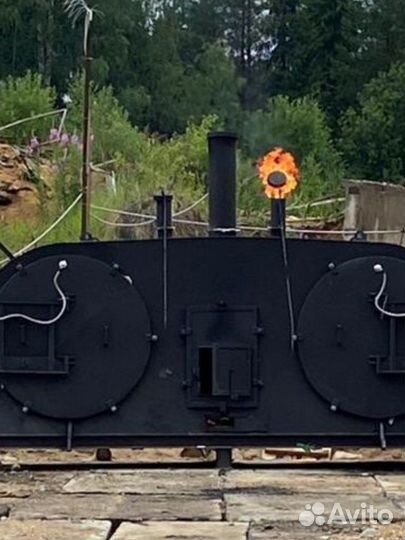 Двухретортная углевыжегательная печь