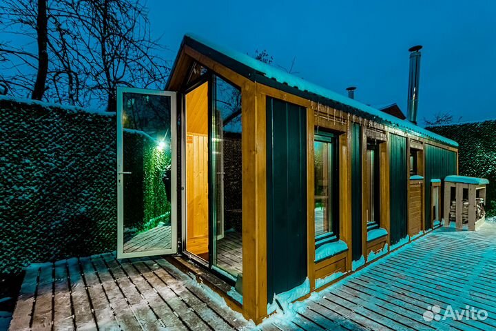 Бани на дровах в стиле Барнхаус