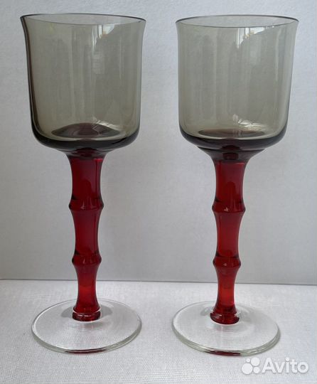 Мещерский цветок Фужеры бокалы цветное стекло СССР