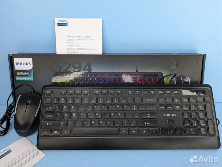 Клавиатура и мышь Philips игровые с подсветкой