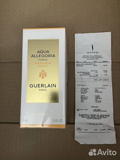 GuErlain Aqua Allegoria Forte 100ml оригинал