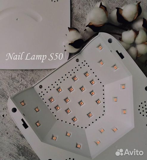 LED лампа S 50 54 Ватт с розовым светом