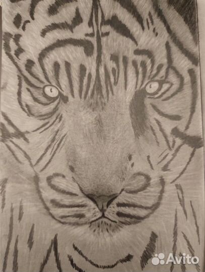 Картина реалистичная Тигр, ручная работа