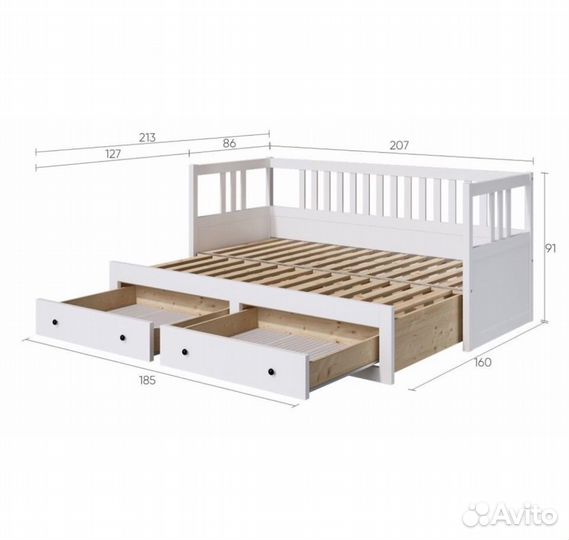 Кровать-кушетка икеа из массива сосны