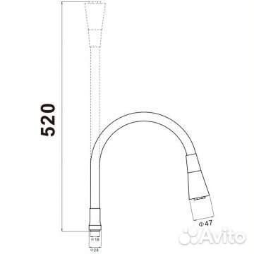 Гибкий излив Savol 1/2 S-MCG02 белый