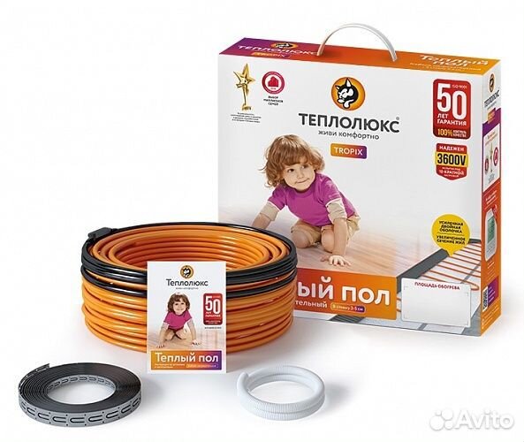 Греющий кабель Теплолюкс tropixтлбэ 56,5 м 1200 Вт