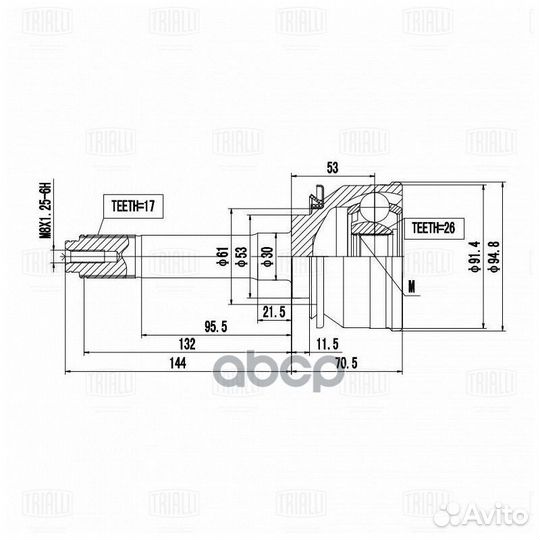 Шрус для а/м Opel Frontera A (91) (наруж. пере