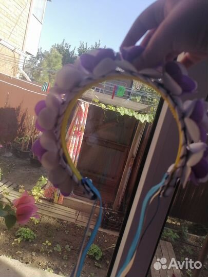 Ободок с цветами(ручной работы)