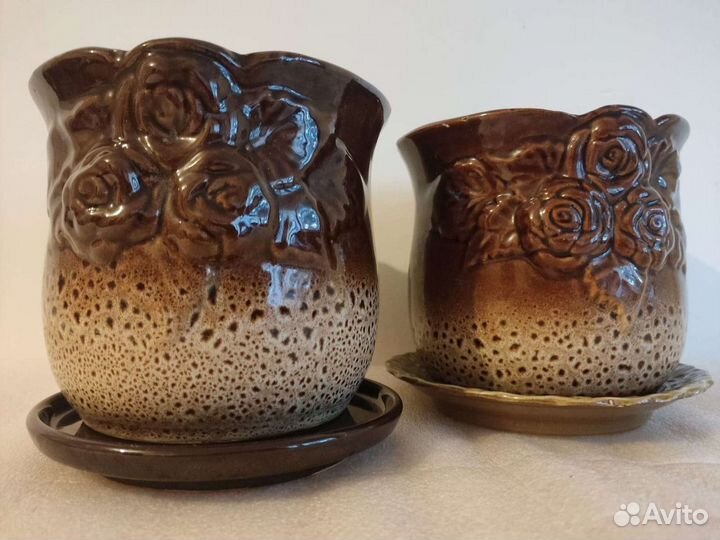 Горшок керамический, цветочный