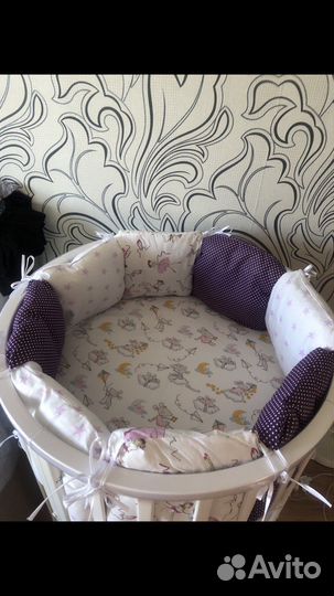 Детская кроватка круглая овальная