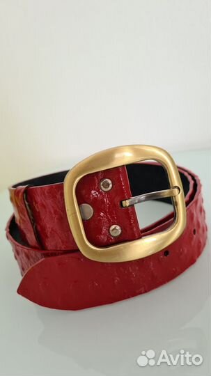 Ремень женский кожаный красный