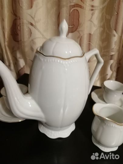 Сервиз кофейный белый, новый, Польша