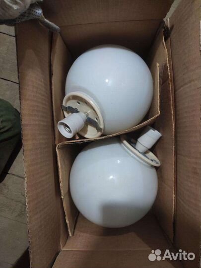 Светильник винтаж подвесной шар матовый прозрачный